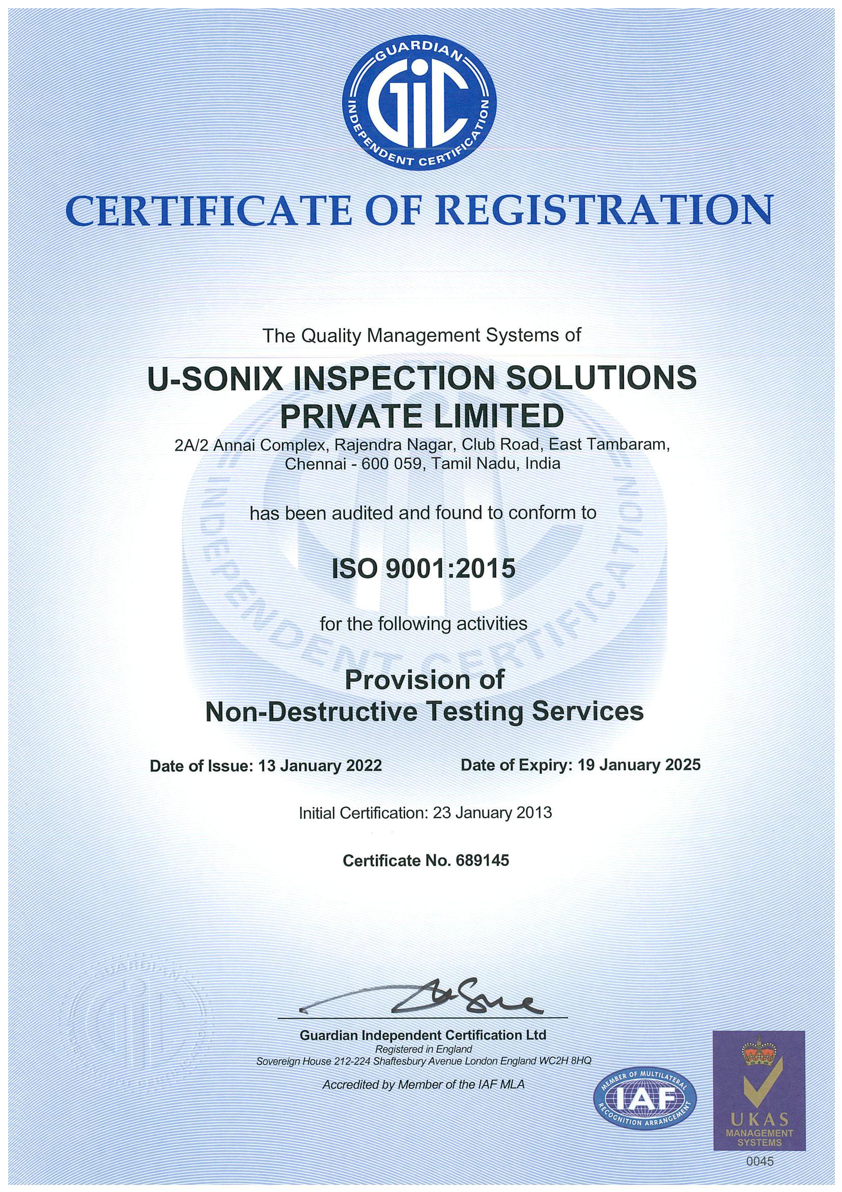 ISO 9001 2015 CERTIFICATE